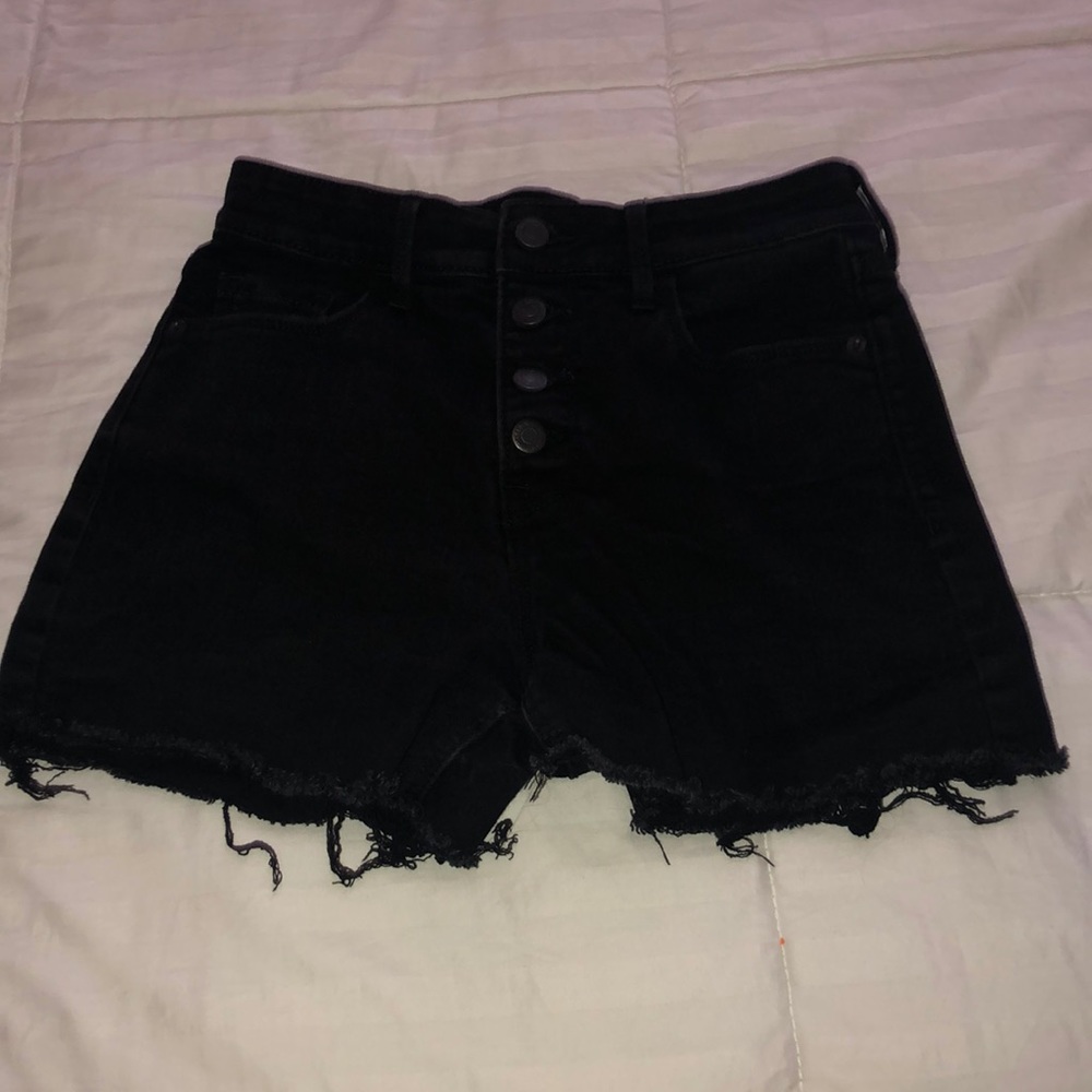black jean shorts from old navy size 2 high rise